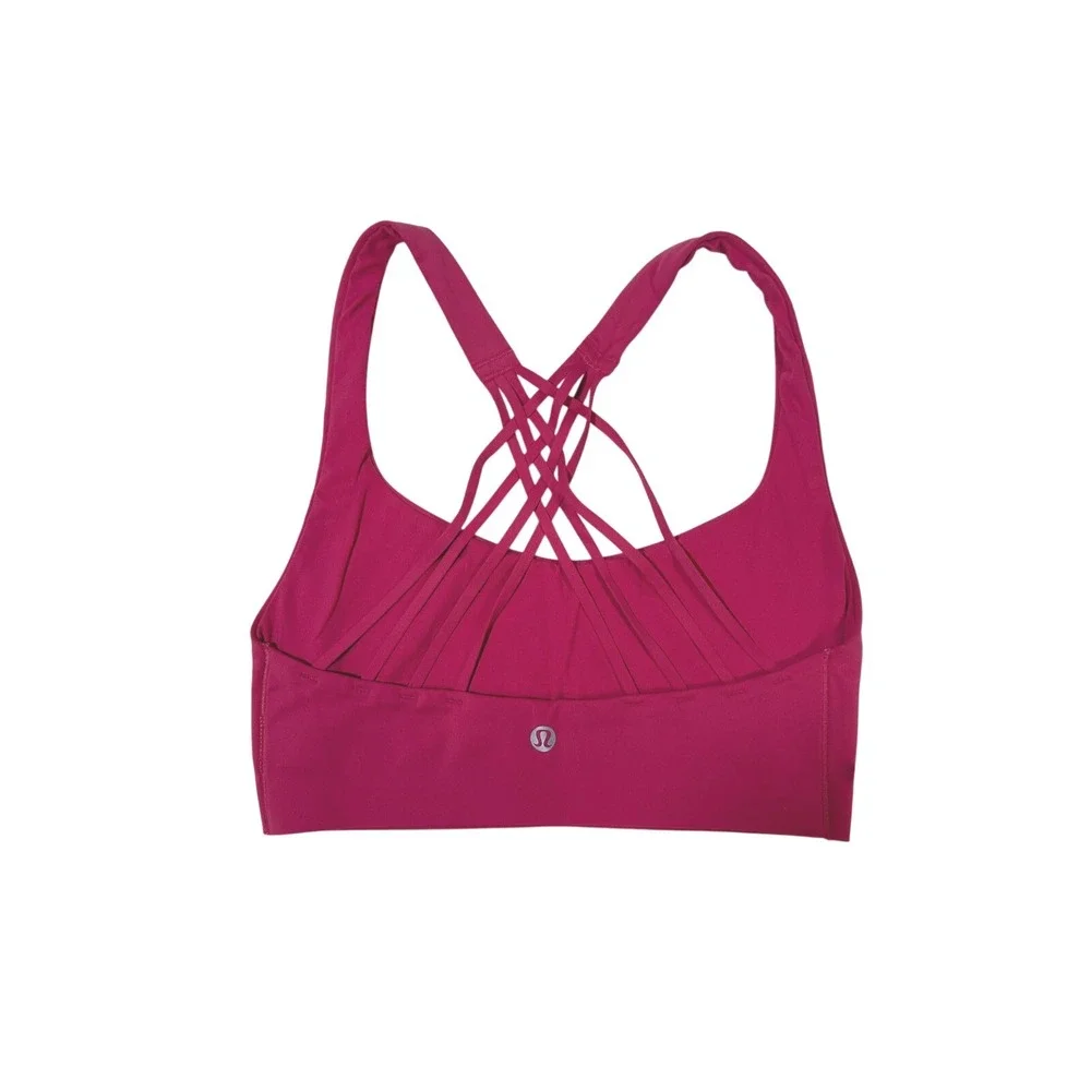 Lululemon FlexyFlex Strappy Yoga Sports Bra *Raspberry Coulis‎ size XXS/XS - Picture 2 of 3